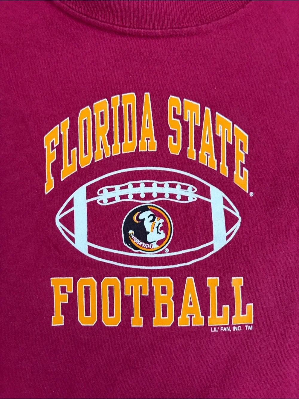 VINTAGE 90S FLORIDA STATE FOOTBALL RED GRAPHIC SHORT SLEEVE TSHIRT KIDS 4T